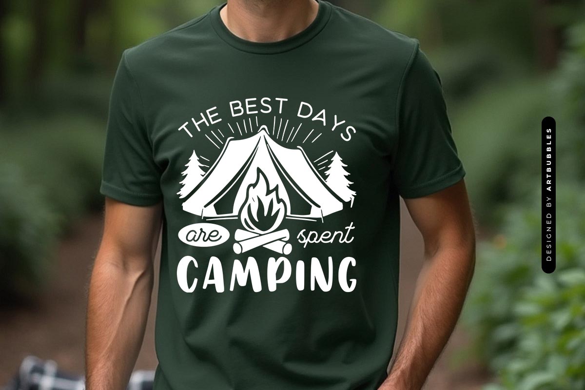 The Best Days are Spent Camping Design SVG T-shirt Mockup Image.jpg