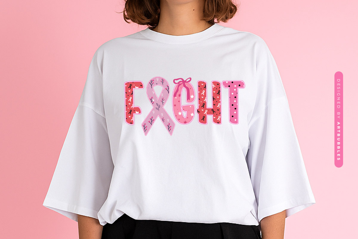 Fight - Coquette Breast Cancer Sublimation Transfer Sweatshirt Mockup Image.jpg