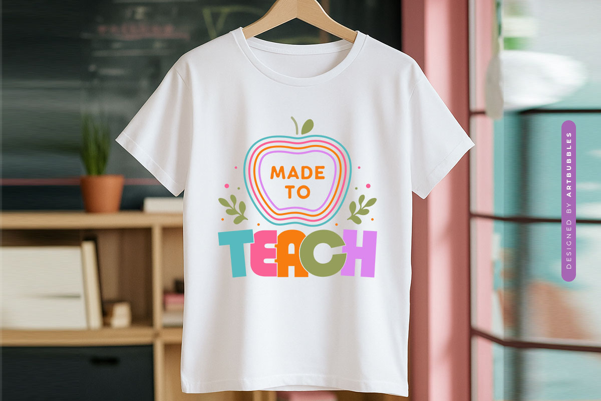 Made to Teach - Floral Teacher Saying SVG T-shirt Mockup Image.jpg