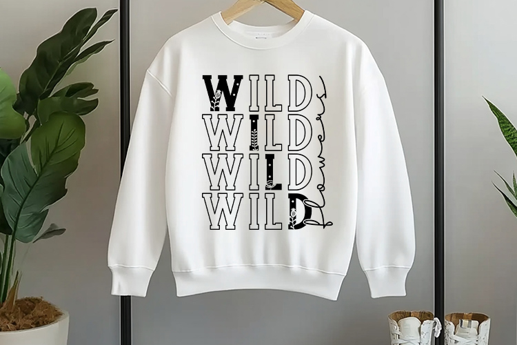 Wildflowers SVG, DXF, PNG, EPS Vector Tshirt MOckup Image.jpg