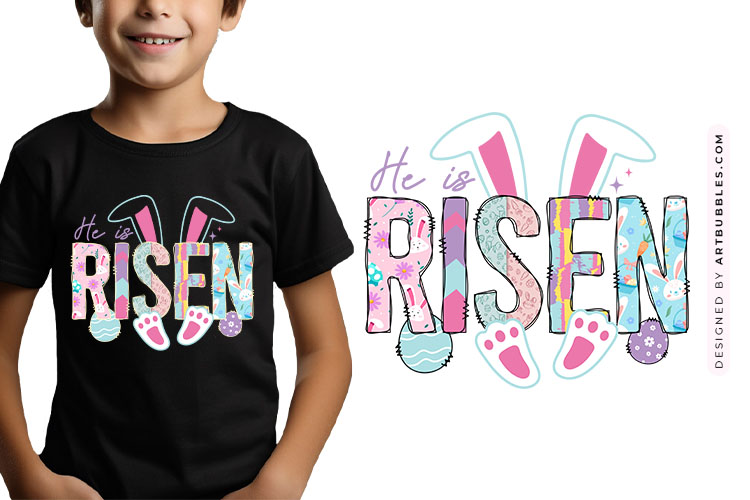 He is Risen - Easter Sublimation Design PNG Image.jpg