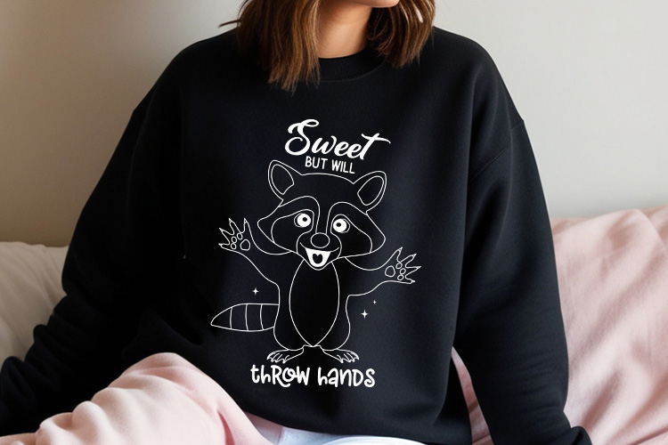 Sweet But Will Throw Hands - Sarcastic Raccoon SVG sweatshirt Mockup Image.jpg