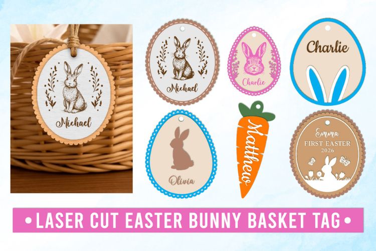 Personalized Easter Basket Tag SVG Bundle