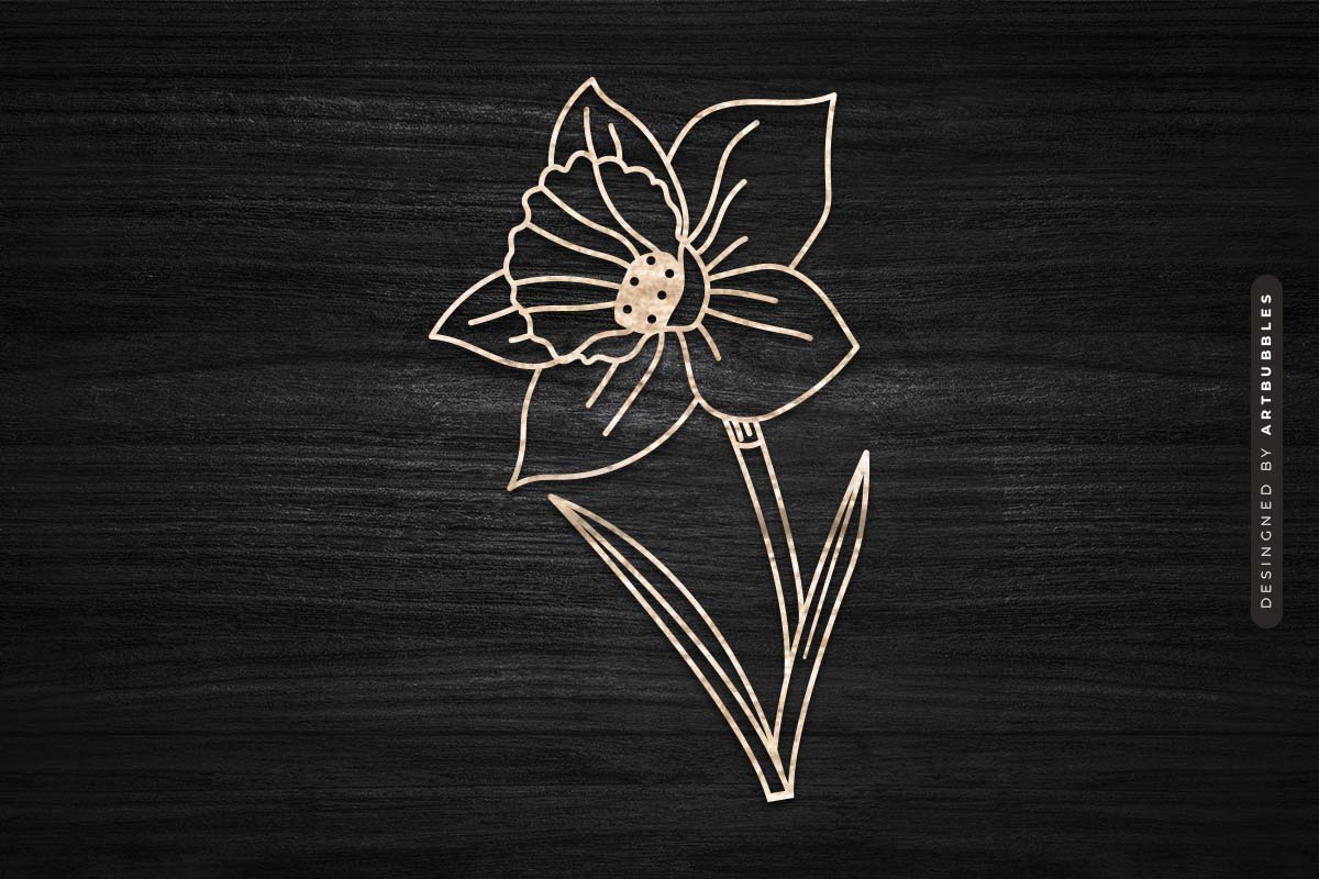 Daffodil Flower SVG Cut Design Image 3.jpg