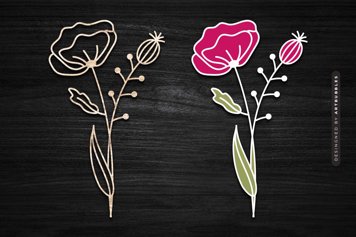 Line Art Tulip Laser Cut Wildflower SVG Image.jpg