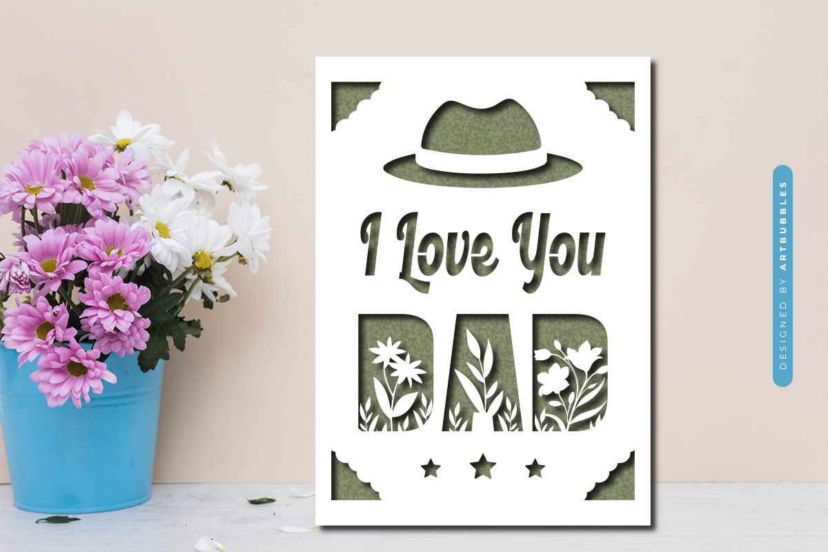 Elegant Fathers Day Card Paper Cut SVG Image.jpg
