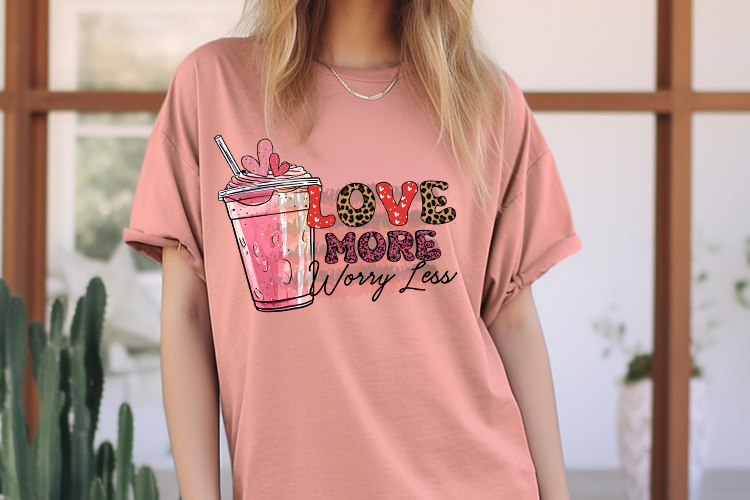 Love More Worry Less, Valentines Day Coffee Sublimation Preview 03.jpg