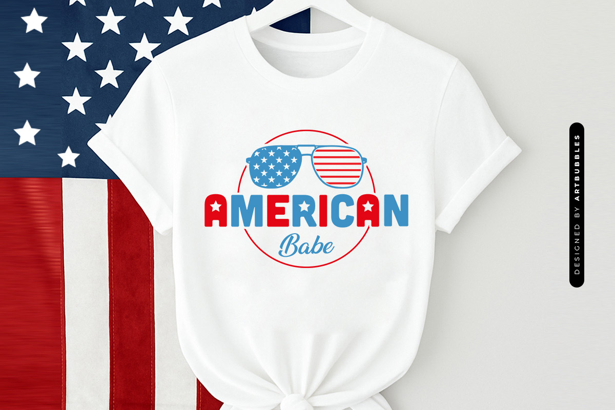 American Babe - 4th of July Girl SVG