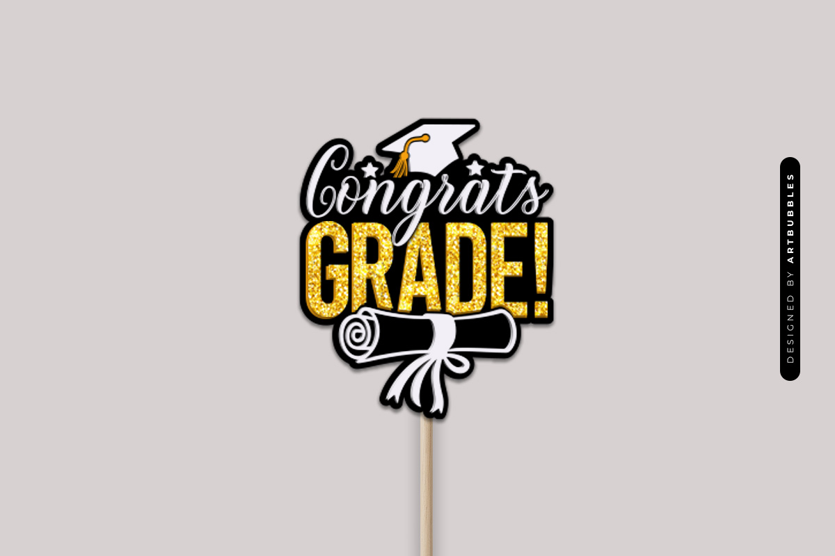 Congrats Grade Cake Topper SVG Cut File Image 2.jpg