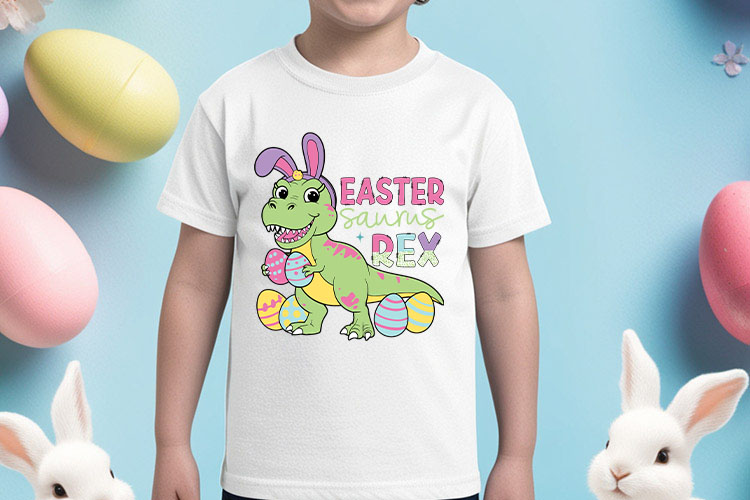 Easter Saurus Rex Sublimation PNG Shirt Mockup Image.jpg