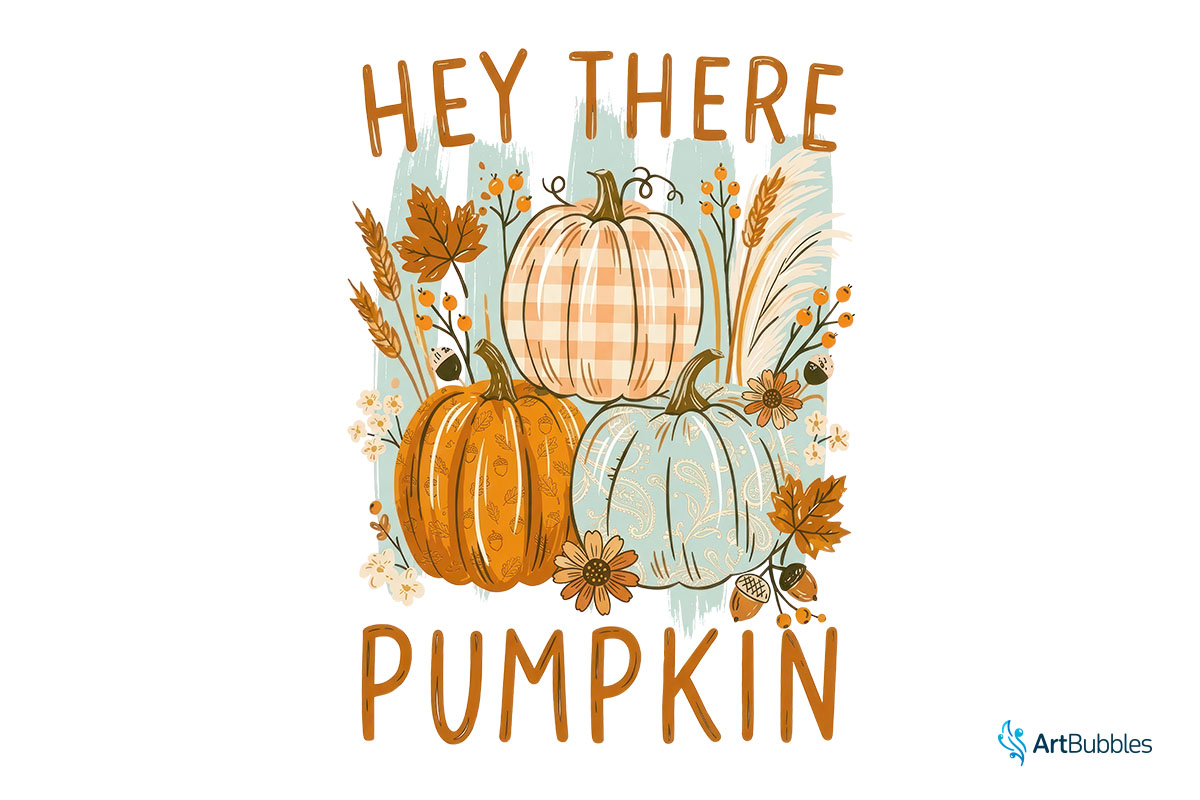 Hey There Pumpkin - Striped Fall Sublimation PNG