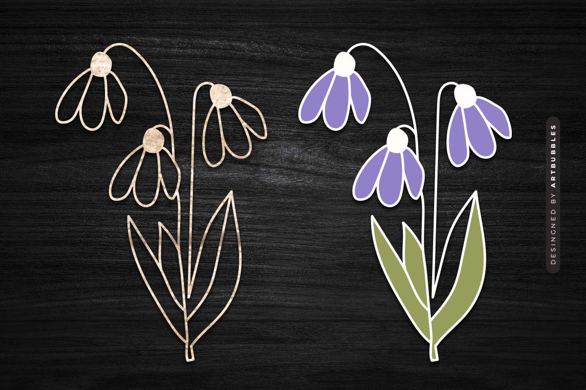 Snowdrop Flower SVG - Laser Cut File