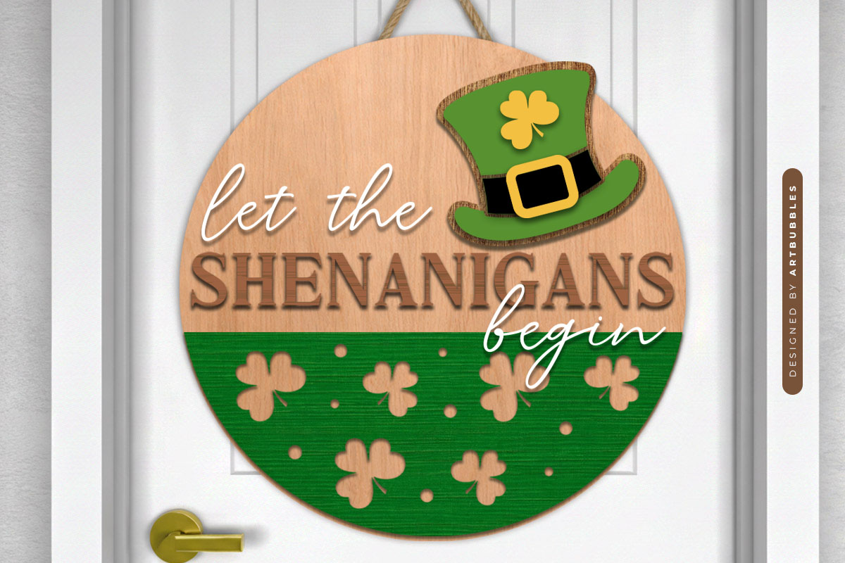 Laser Cut St Patrick's Day Door Hanger SVG.jpg