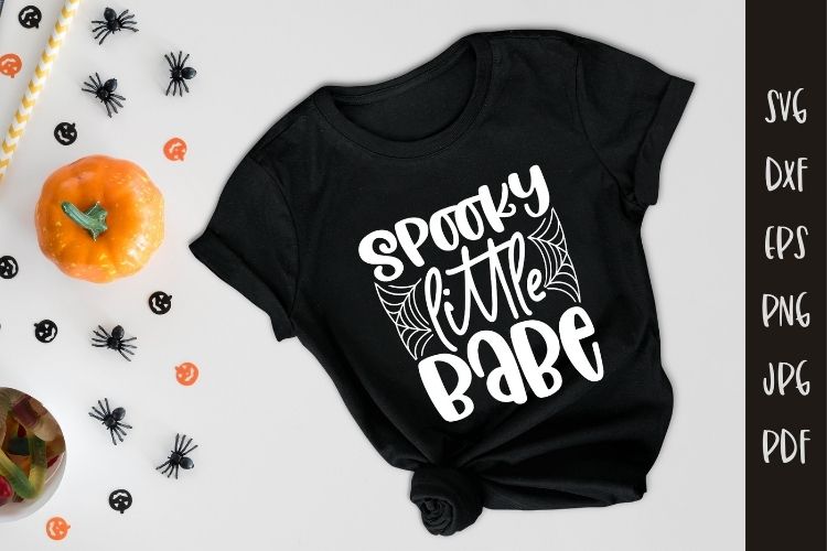 Spooky Little Babe - Halloween SVG Design Tshirt Mockup image.jpg