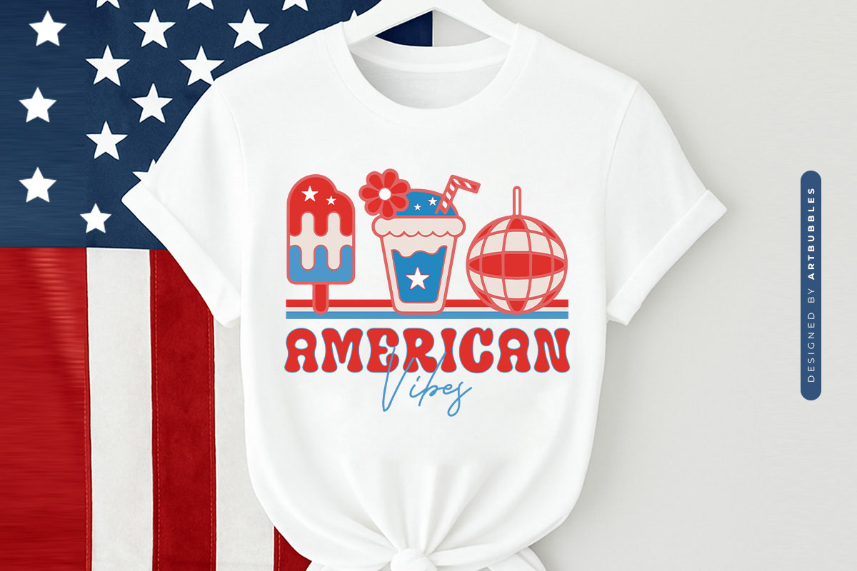 American Vibes - PNG 4th of July Sublimation Tshirt Mockup Image.jpg