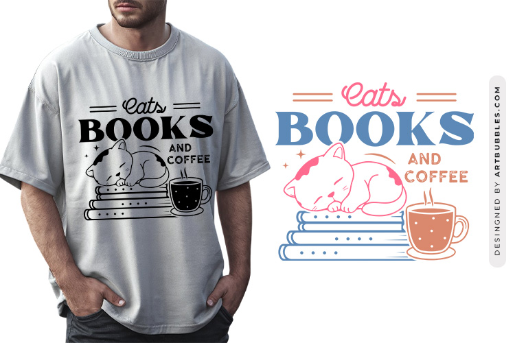 Cats Books and Coffee - Reading SVG Graphic Image.jpg