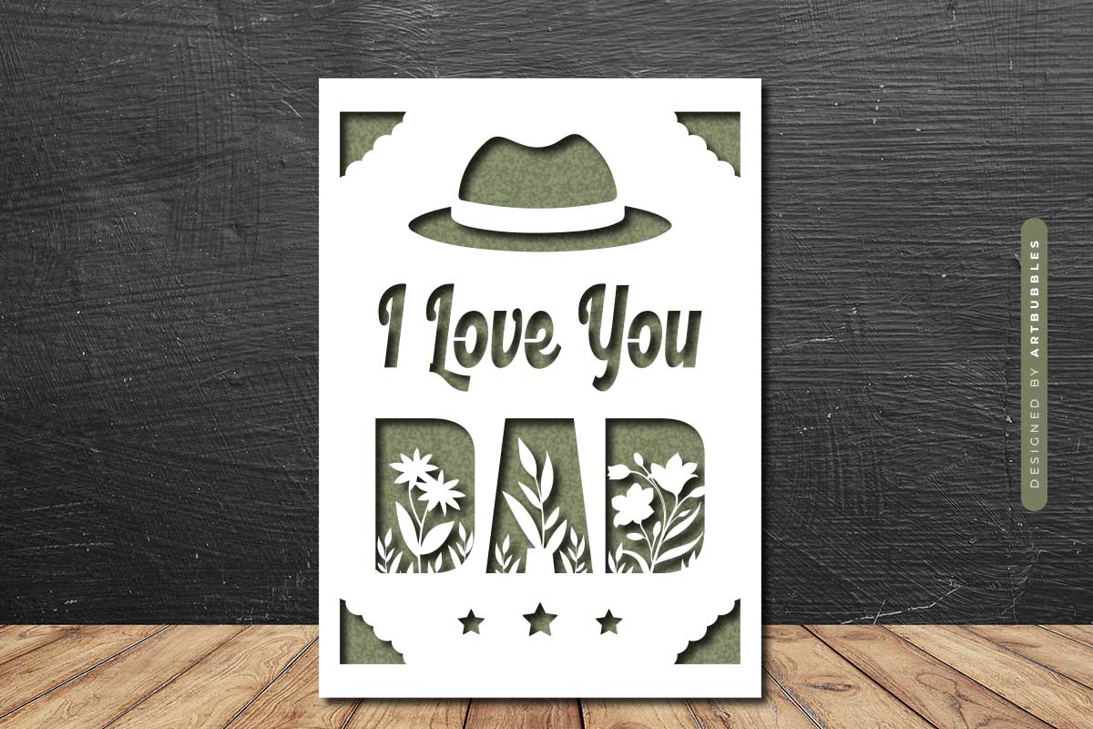 Elegant Fathers Day Card Paper Cut SVG Image 2.jpg