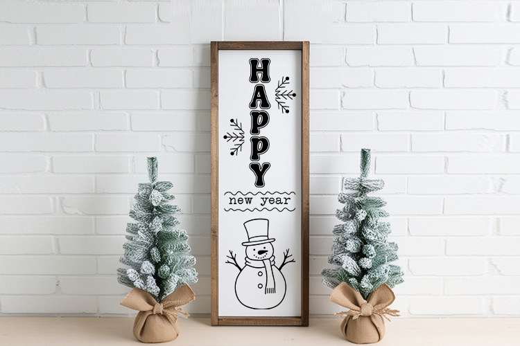 Happy New Year - Winter Porch Sign SVG Cut File Image 2.jpg