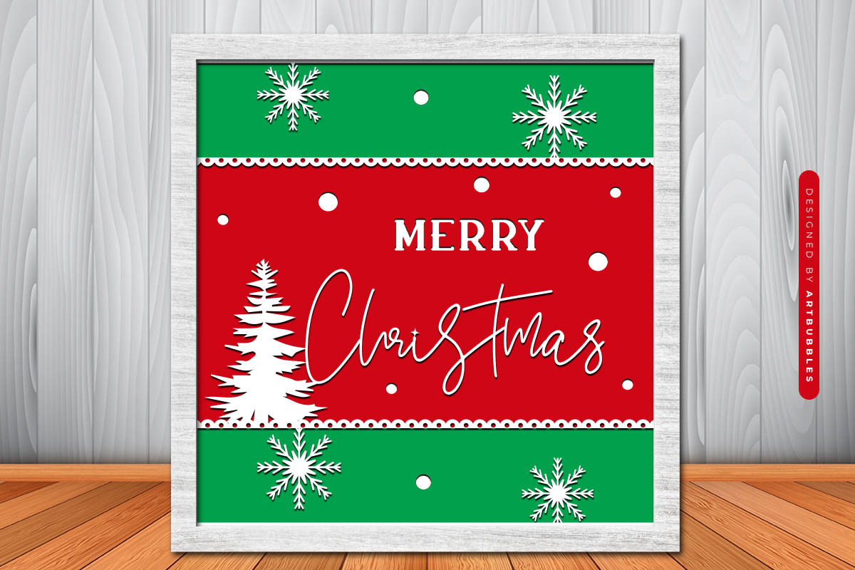 Merry Christmas Paper Cut Shadow Box SVG Image 3.jpg