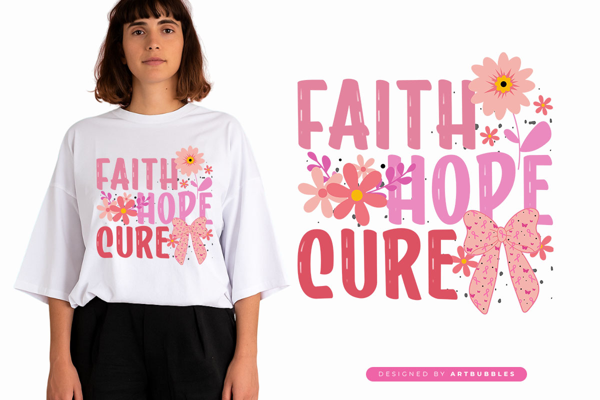 Faith Hope Cure - Coquette Breast Cancer Sublimation