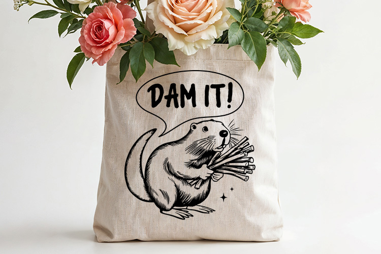 Dam It - Funny Rabbit SVG Vector Tote Bag Mockup Image.jpg