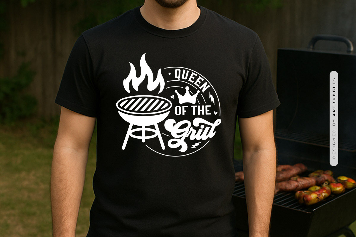 Queen of the Grill SVG File for Cricut Tshirt Mockup Image.jpg