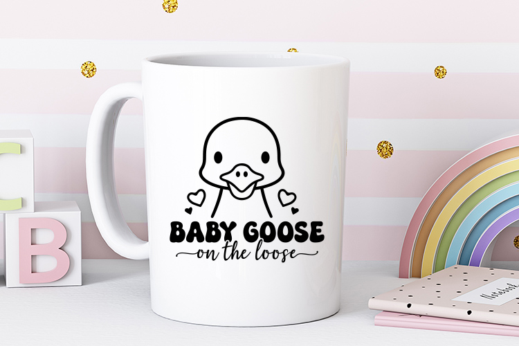 Funny Baby Goose on the Loose SVG Mug Mockup Image.jpg