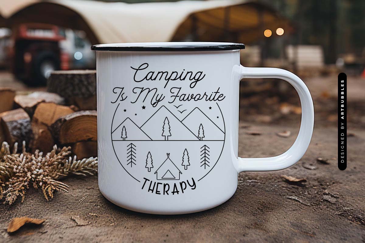 Camping is My Favorite Therapy SVG File Mug Mockup Image.jpg