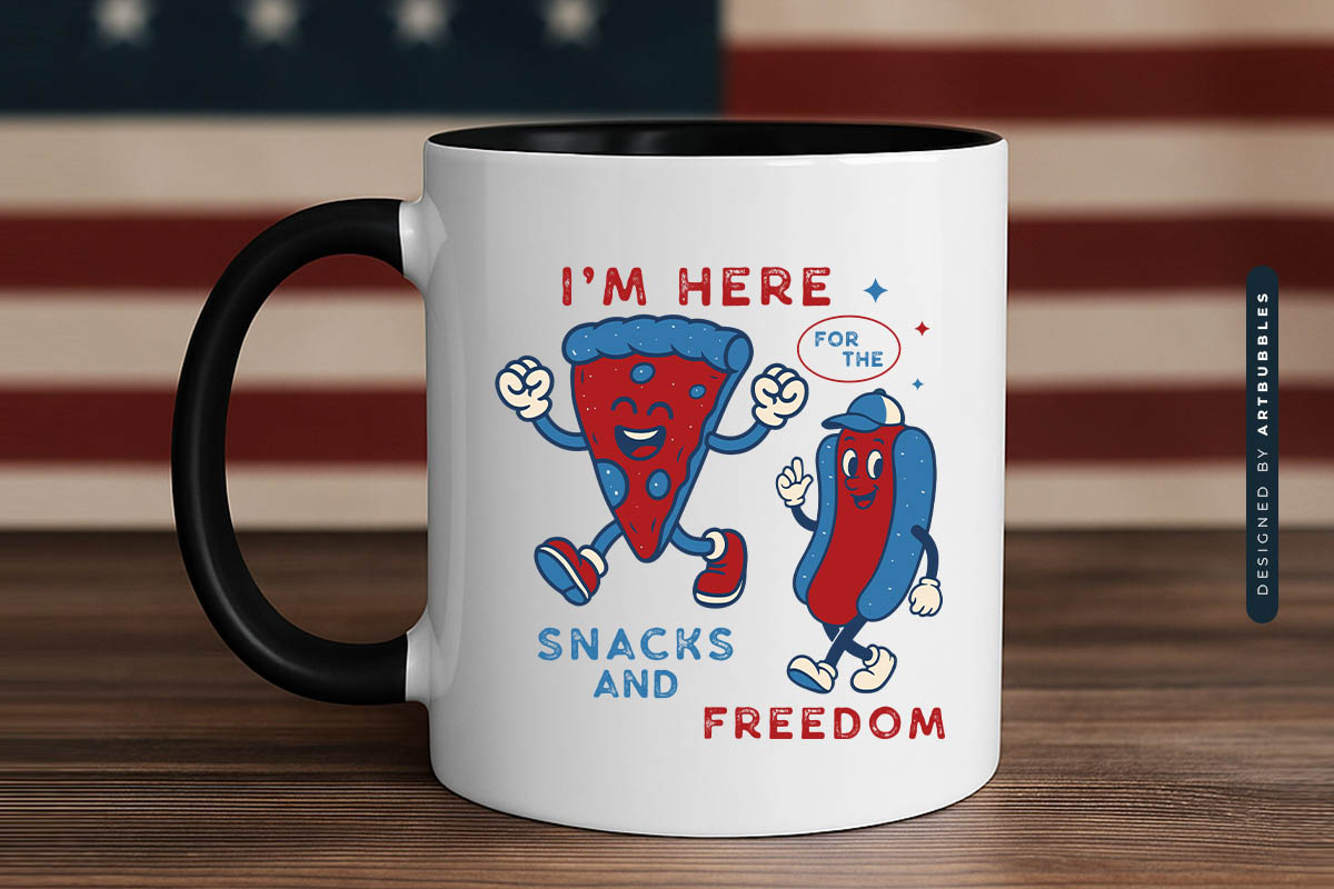 I'm Here for the Snacks and Freedom - PNG 4th of July Mug Mockup Image.jpg