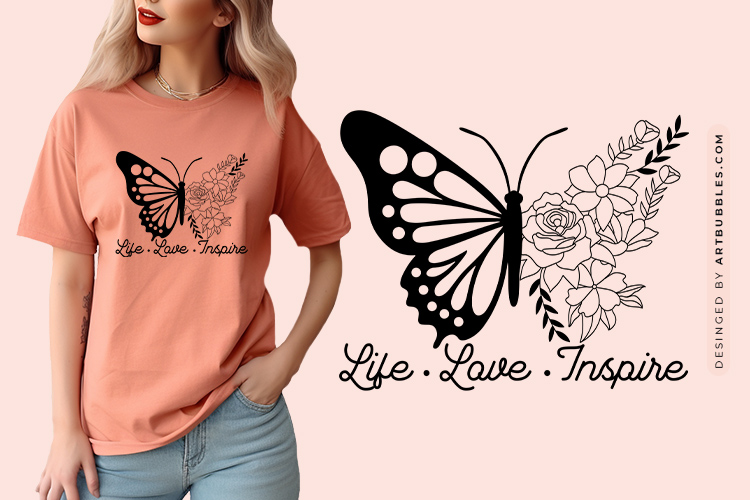 Live Love Inspire - Free Butterfly SVG Graphic Image.jpg