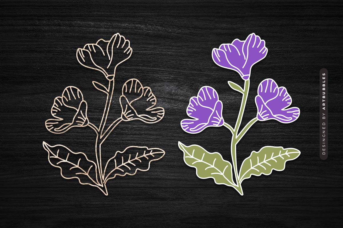 Laser Cut Morning Glory Flower SVG File