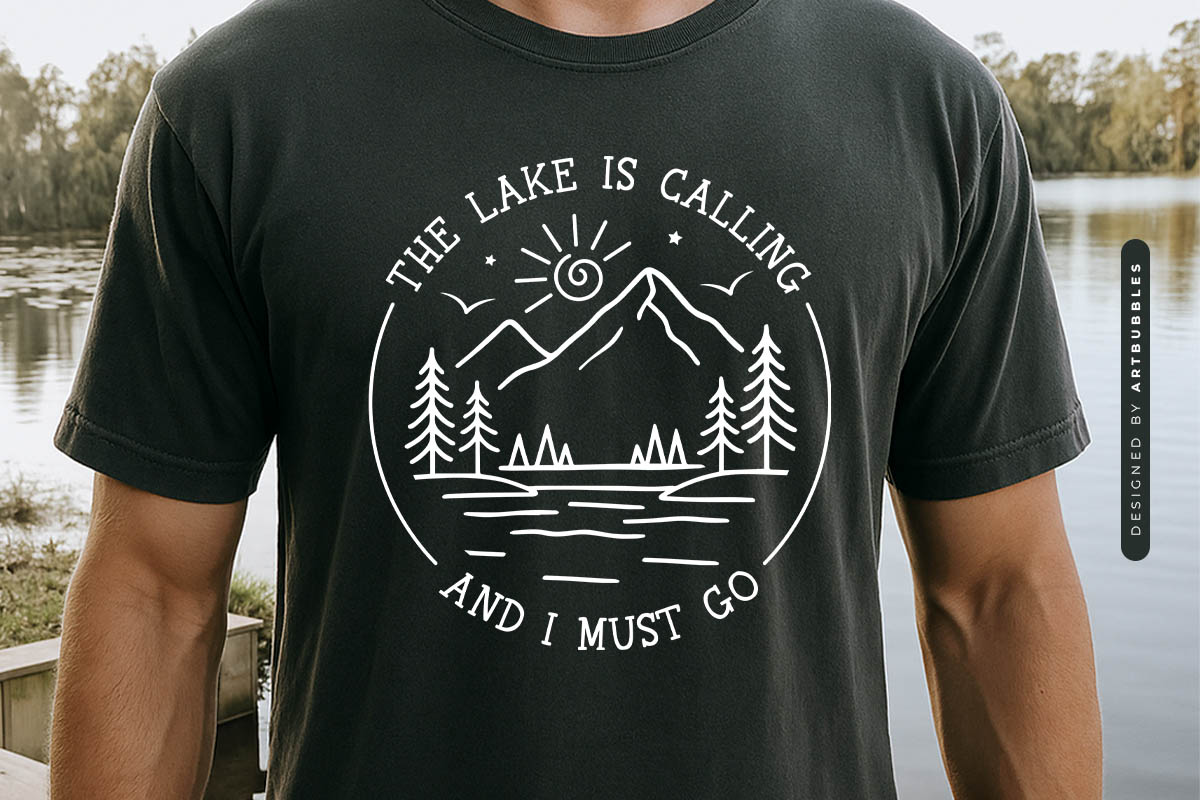 The Lake is Calling and I Must Go SVG Design T-shirt Mockup Image.jpg