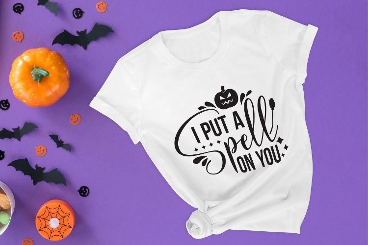 I Put A Spell On You - Cute Halloween SVG T-shirt Mockup Image.jpg