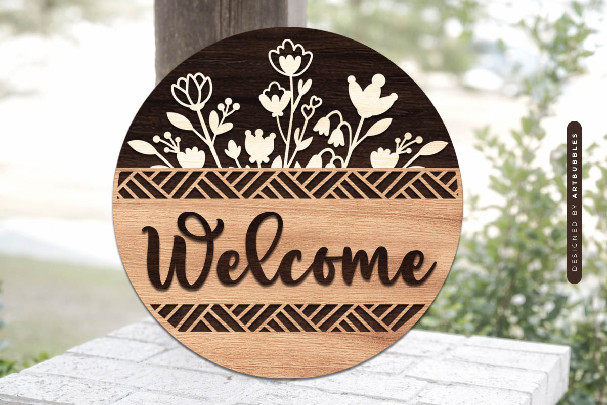 Welcome Floral Door Hanger Laser Cut SVG Image 2.jpg