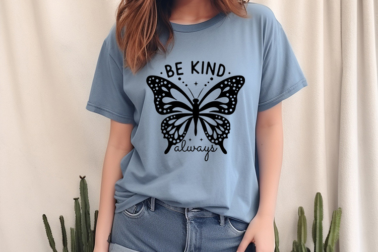 Be Kind Always - Butterfly SVG Design Shirt Mockup Image.jpg