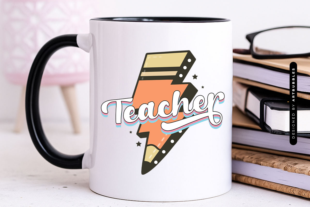Retro Teacher Sublimation Design Mug Mockup Image.jpg