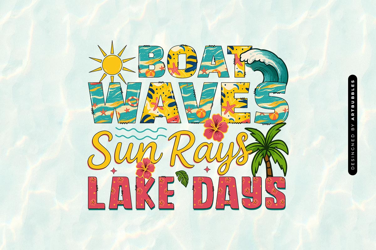 Boat Waves Sun Rays Lake Days - Summer Sublimation Image.jpg