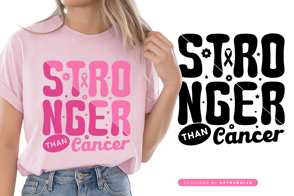 Retro Stronger Than Cancer Cut File SVG