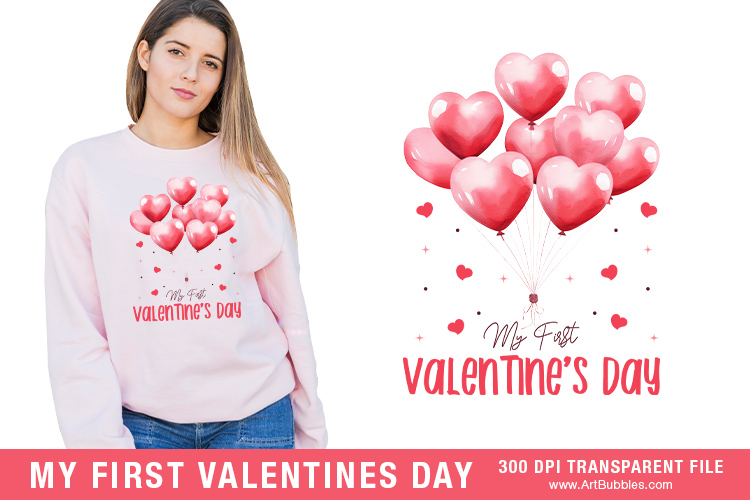 My First Valentine's Day, Valentine Balloons PNG preview 01.jpg