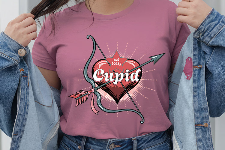 Not Today Cupid - Valentine's Day Retro Sublimation Tshirt Mockup Image.jpg