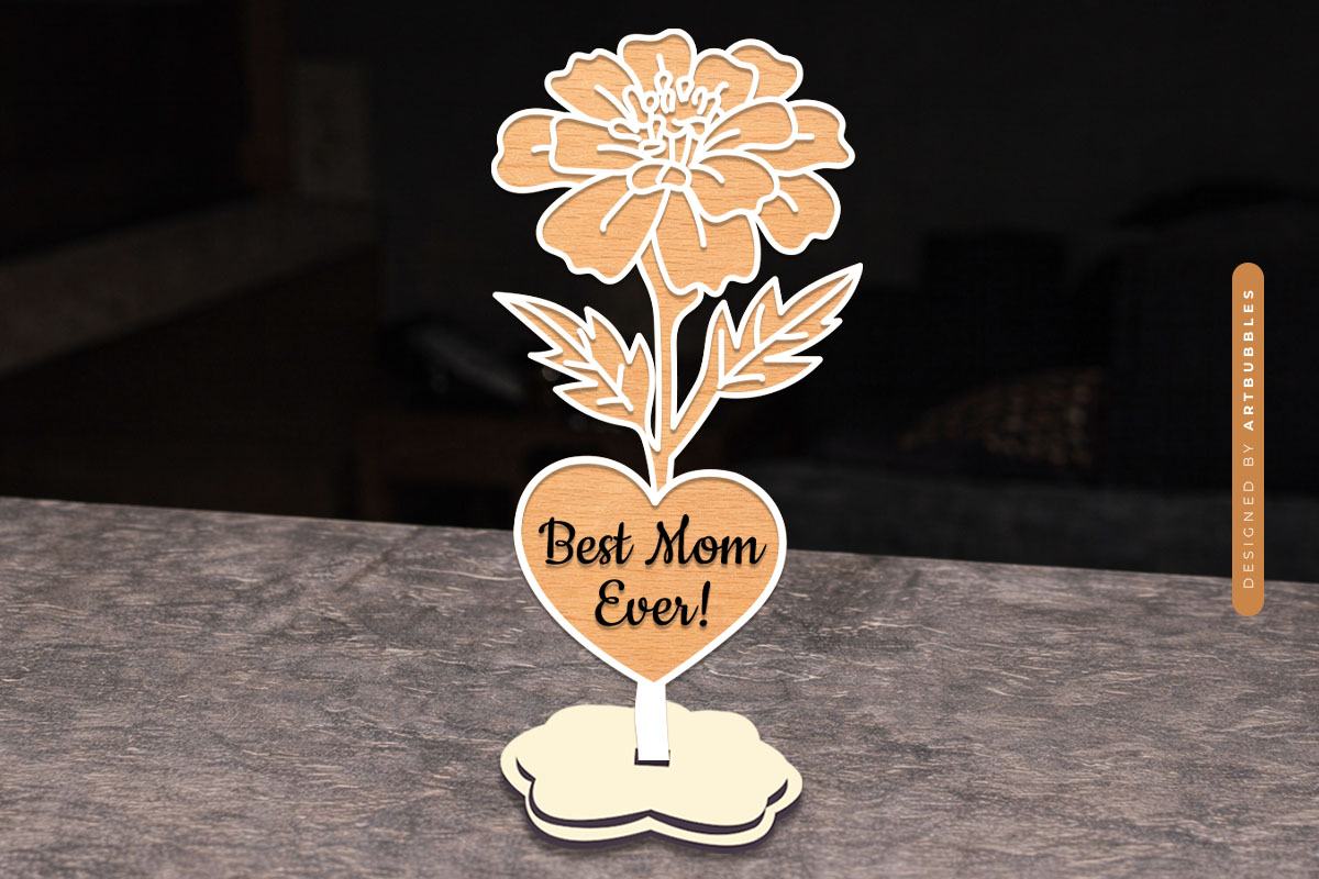 Mother's Day Stand Flower Vector SVG