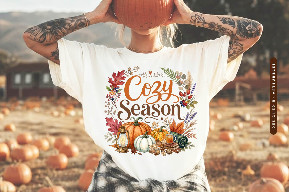Cozy Season Fall Sublimation Transfer Shirt  Mockup Image.jpg