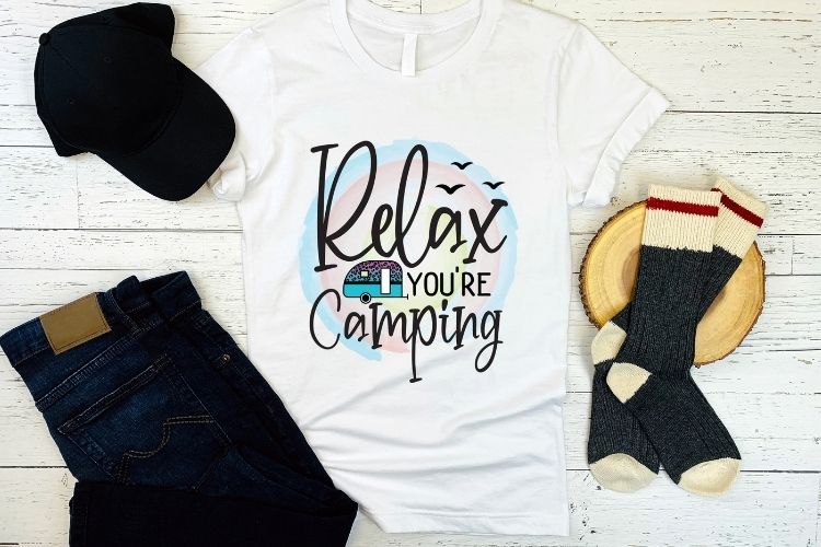 Relax You're Camping Sublimation Print Shirt mockup Image.jpg