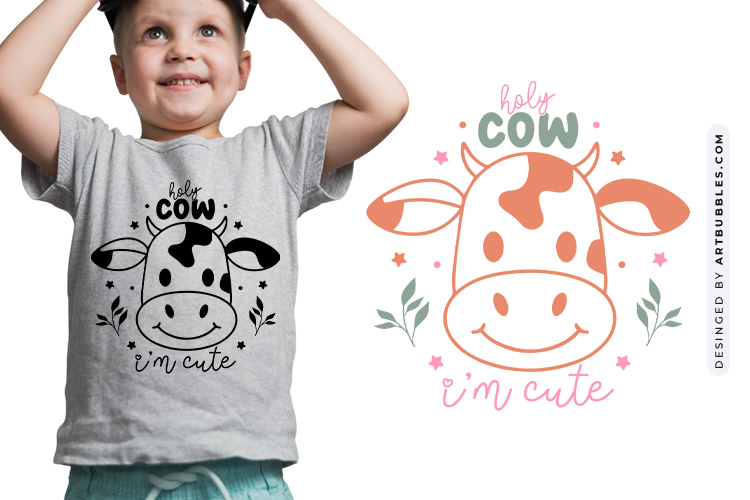 Holy Cow I'm Cute - Unique Baby SVG Design Image.jpg