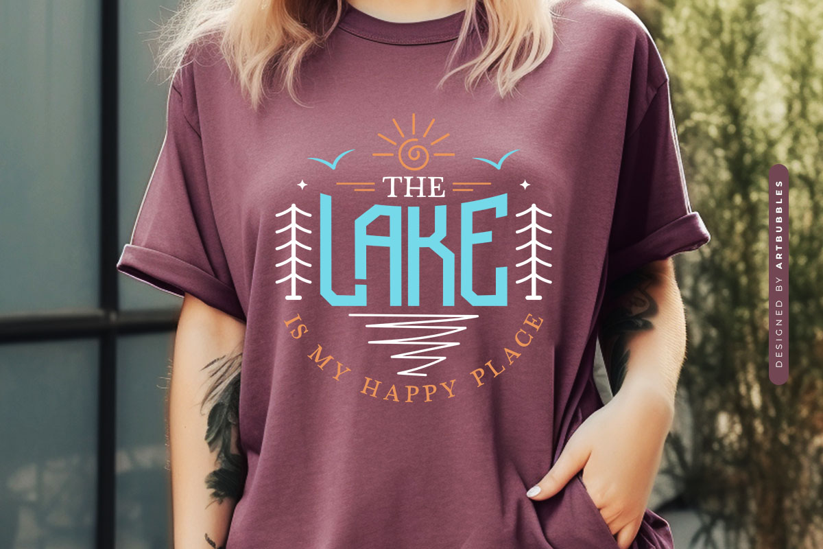 The Lake is My Happy Place SVG Cut File Shirt Mockup Image.jpg
