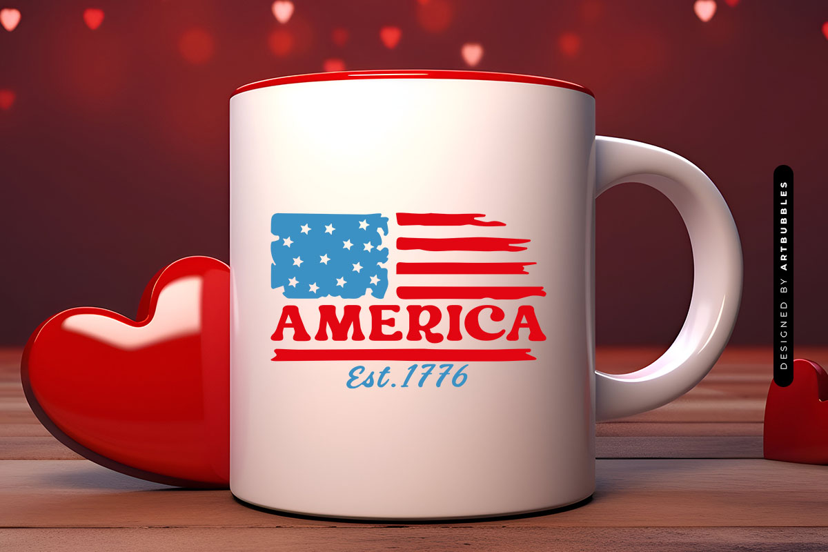 America Est 1776 - Fourth of July Flag SVG Mug Mockup Image.jpg