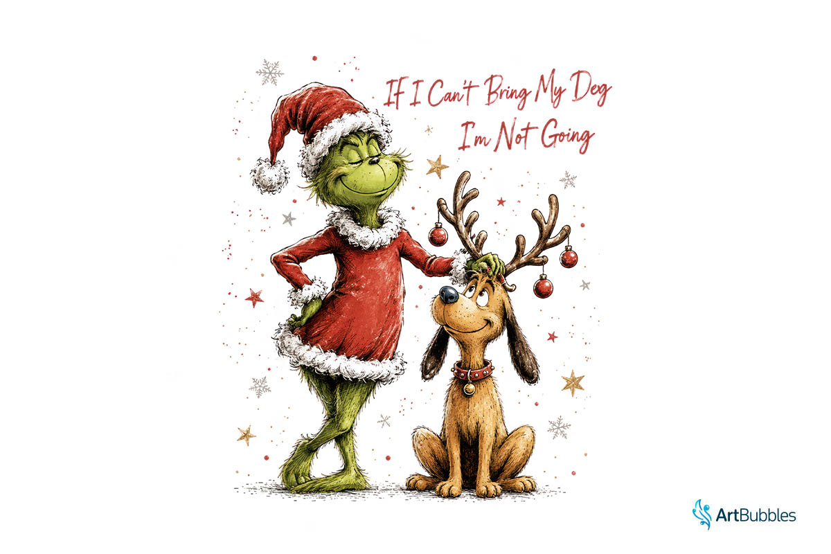 Christmas Grinch Dog Sublimation PNG
