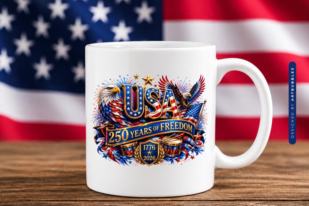 USA 250 Years of Freedom Sublimation Print Mug Mockup Image.jpg
