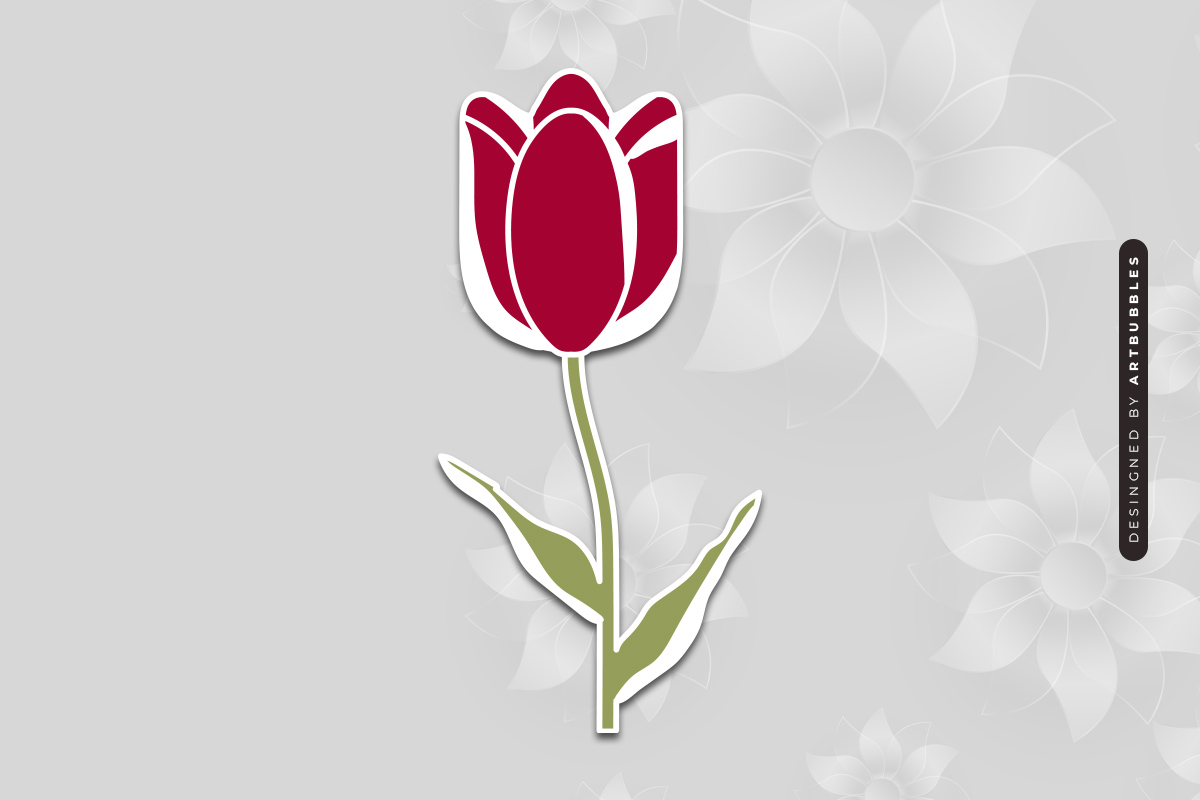Tulip Laser Cut Wildflower SVG File Image 2.jpg