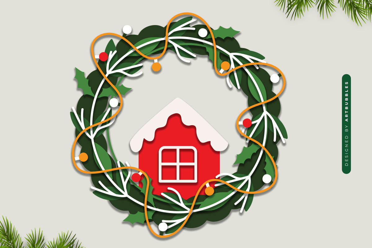 Layered Christmas Wreath SVG Bundle Image 3.jpg